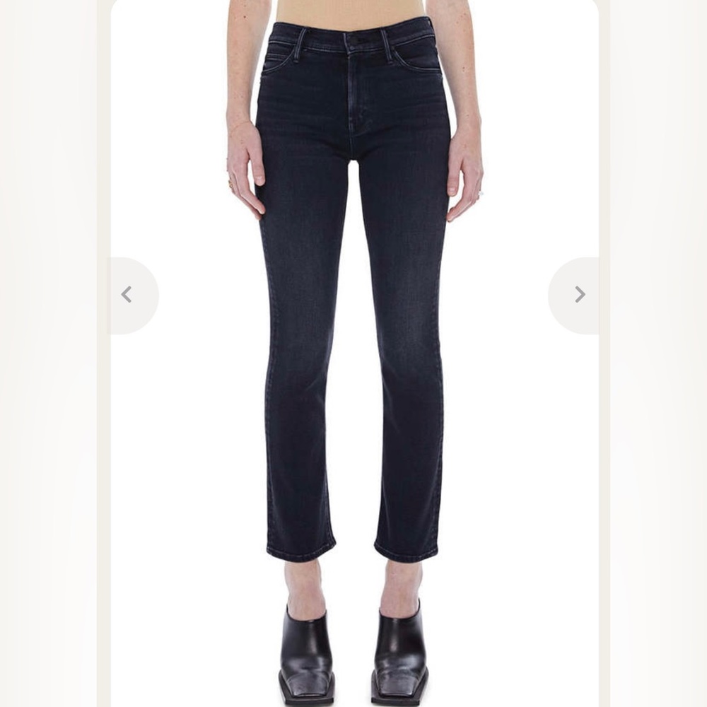 Mother Superior The Dazzler Mid Rise Straight Leg Ankle Jeans in Deep End 25